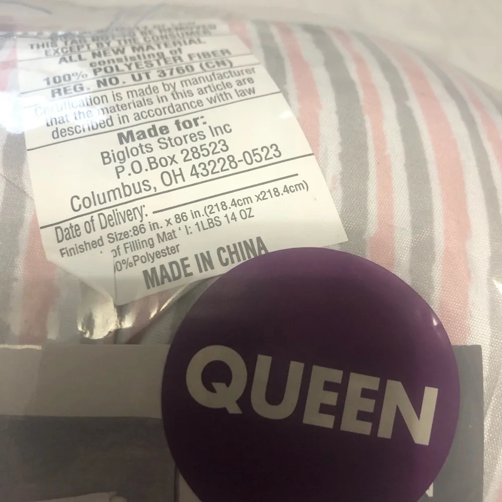 NWT Queen 8-Piece Comforter Bed-in-a-Bag Pink & White Paris France Travel Theme